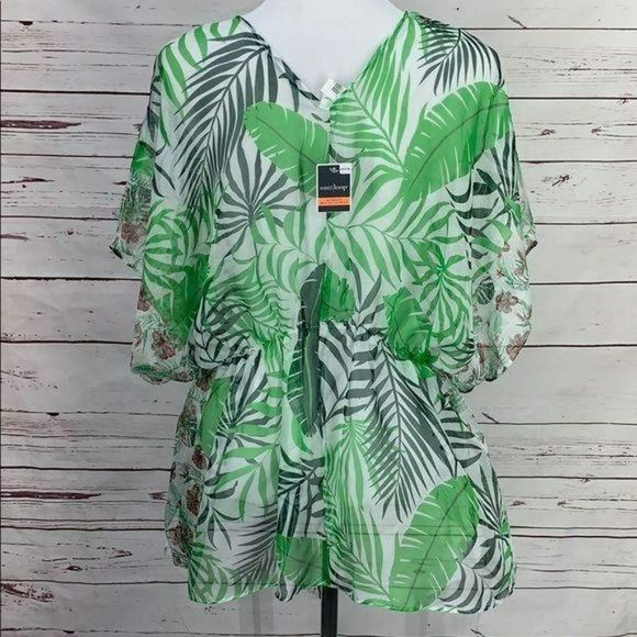 West Loop Palm Trees Beach Swimsuit Tropical  Cover Up - Picture 3 of 6